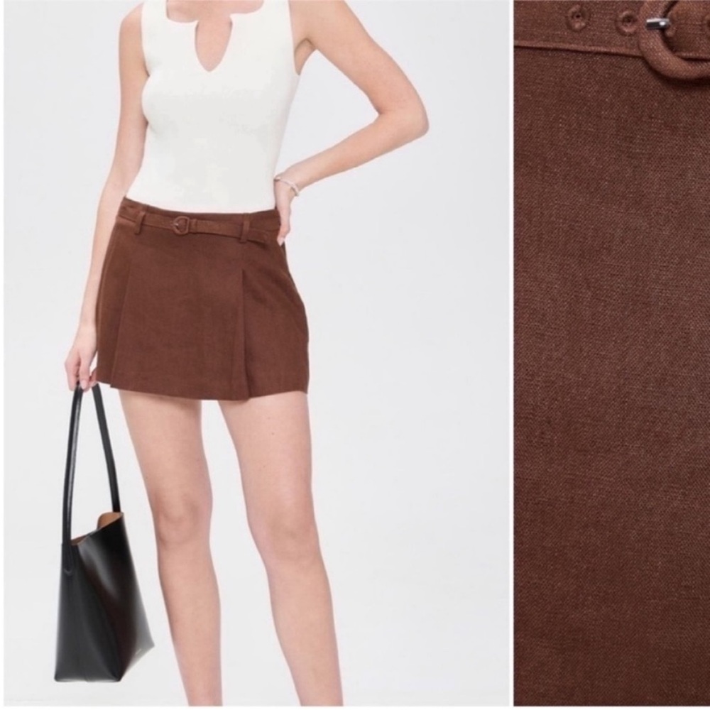 NWT • Reformation Rory Linen Skirt in Chocolate Cake - Picture 6 of 6